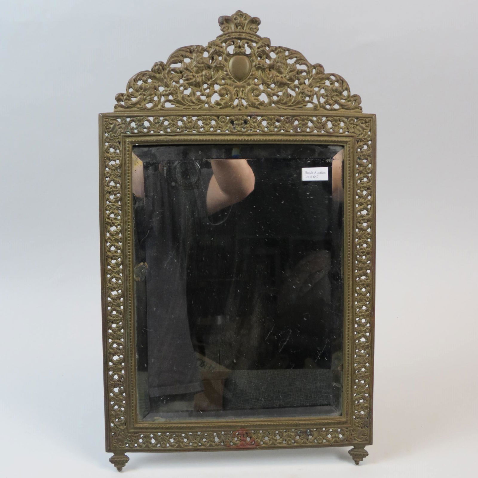 Antique Brass Mirror, (1 of 7)