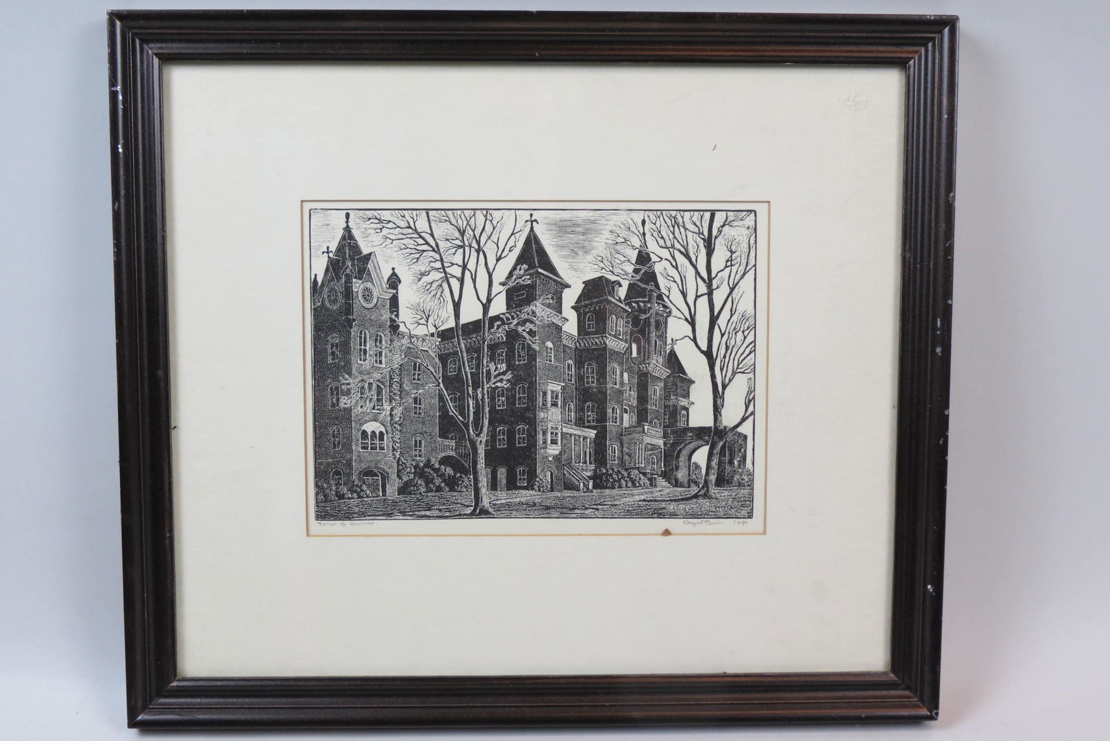 August Charles Cook, lithograph, "Tower of Converse", (1 of 4)