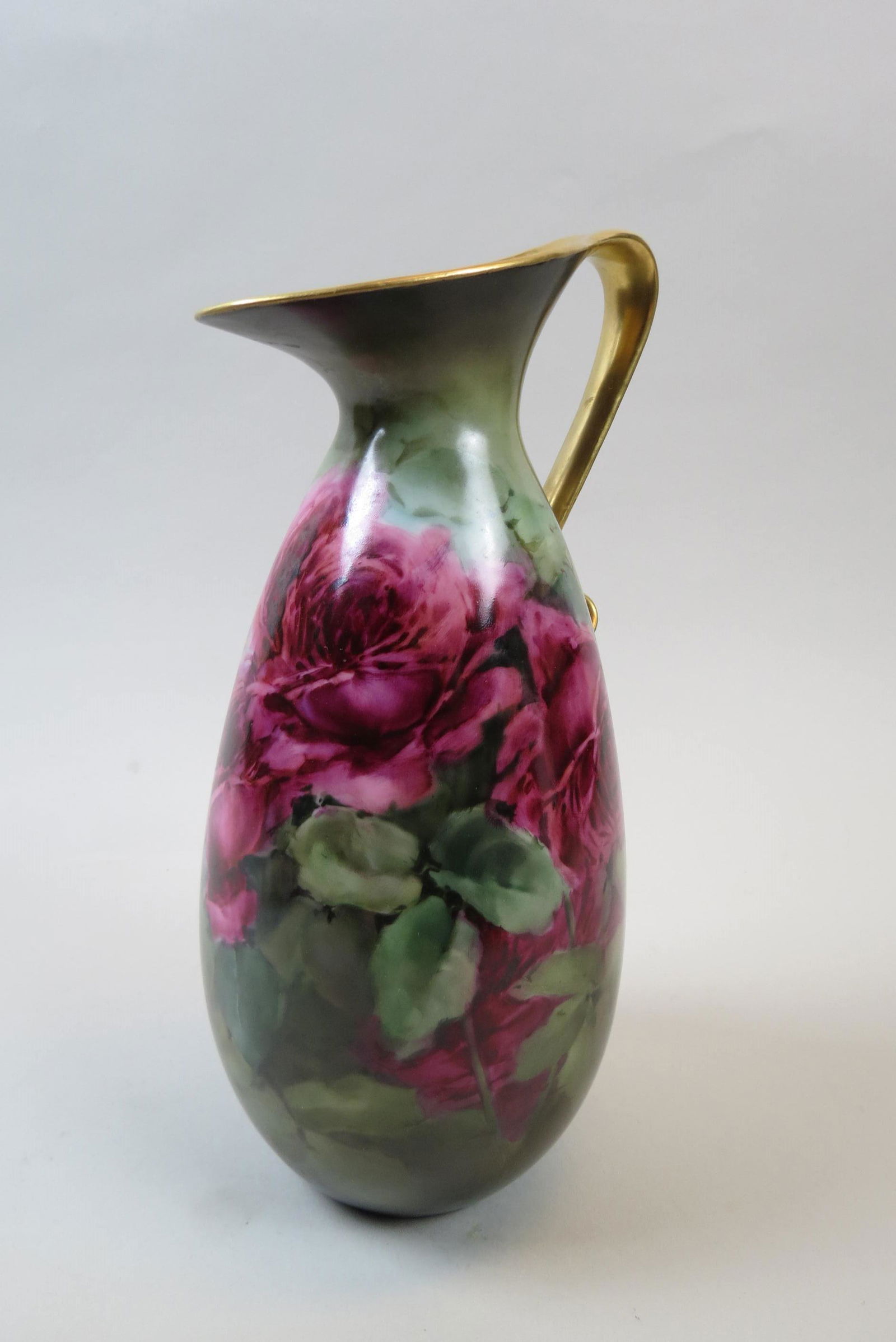Limoges Hand Painted Vase with Roses, (1 of 5)