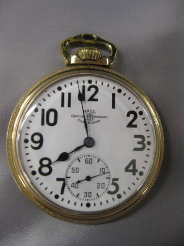Ball Railroad Pocketwatch,: 21 jewel, gold-filled, open face, 16 size, excellent, working. Brief History: Ball Watch Company Including Serial Numbers and Production Dates Cleveland, Ohio 1879 - 1969 Webb C. Ball Webb C. Ball was
