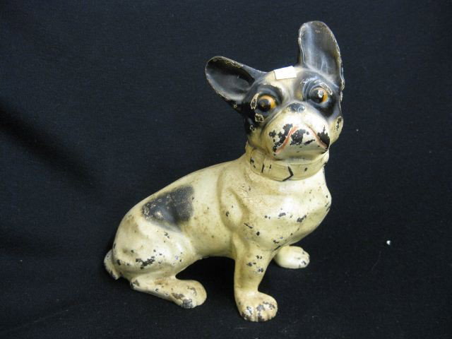 Cast Iron Figural Doorstop of a Bull Terrier,: 8".