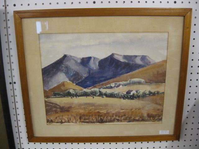 Louis R. Langworthy, Watercolor,: California landscape listed California artist, image area 14" x 18". Born in Providence, RI on May 1, 1881. By 1932 Langworthy had settled in Coronado, CA. He was active in the San Diego art scene int