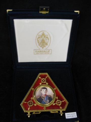 Faberge' Enamel & Dore Frame, Czar Nicholas, 5-1/: 5-1/2", in original box