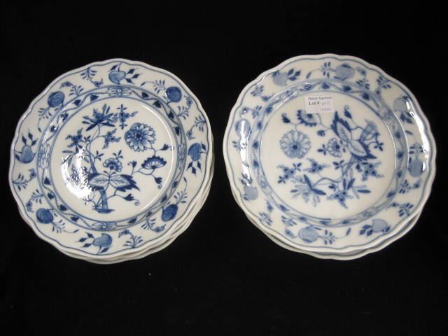 10 Meissen "Blue Onion" Porcelain Plates, 8" diame: 8" diameter, crossed swords mark, excellent.
