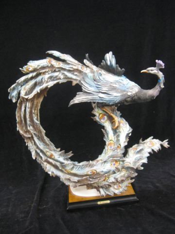 G. Armani Capodimonte Statue of a Peacock, 16" : 16" tall, signed, # 1554 of 5000, excellent. Giuseppe Armani Capodimonte figurines are easily identifiable... they have the Capodimonte mark of a blue king's crown over an "N". The Capodimonte Giusepp