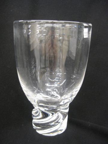 Steuben Crystal Vase, swirling base, 8 1/4", signe: swirling base, 8 1/4", signed, excellent.