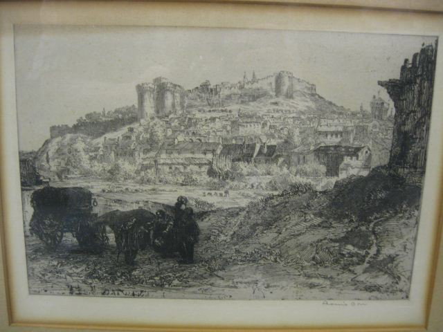 Louis Orr Etching "Outside the Great City", : image area 8 1/2" x 6", pencil signed. Following is an article from an anonymous source who has an etching by Louis Orr, likely Notre Dame Cathedral, that was in the family from N. Ross Parke, a well 