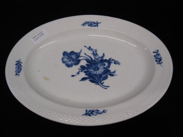 Royal Copenhagen "Blue Flowers", porcelain tray, : porcelain tray, oval, 9 1/2" x 12", excellent.