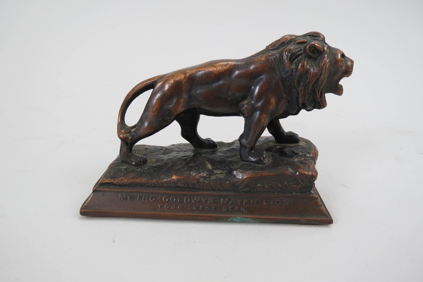 Scarce MGM Studio Bronze Lion Desk Paperweight, (1 of 7)