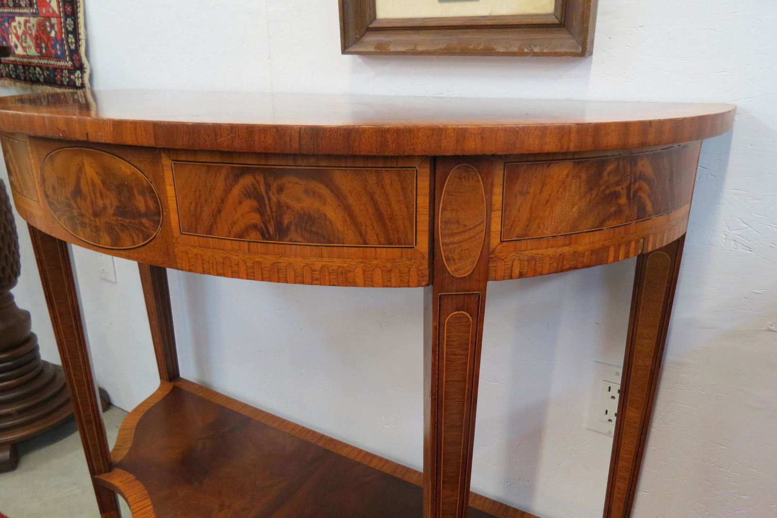 Hepplewhite Style Demilune Console Table, (1 of 5)