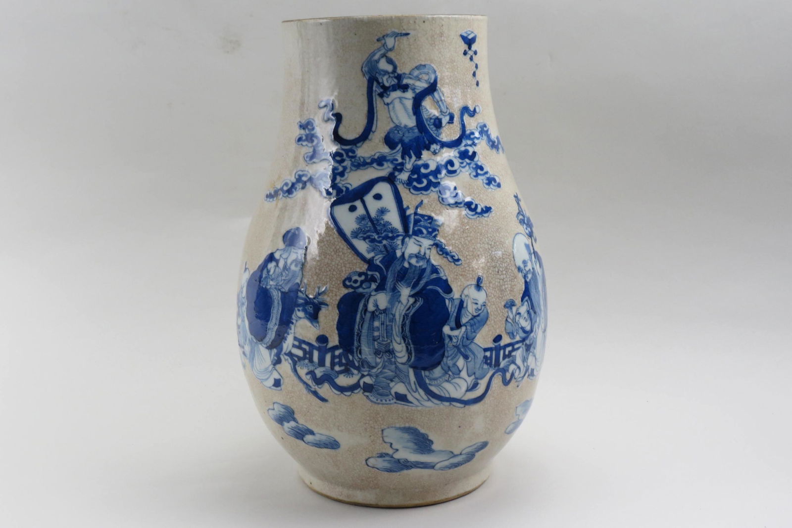 Early Chinese Blue & White Pottery Vase, (1 of 15)