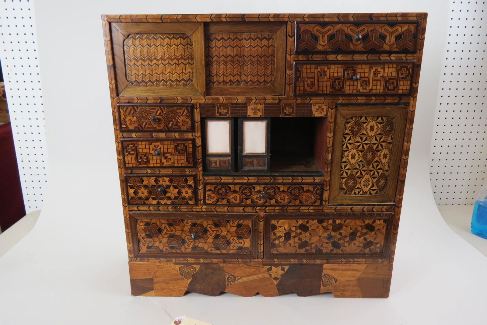 Japanese Marquetry Inlaid Cabinet with Geometric (1 of 7)