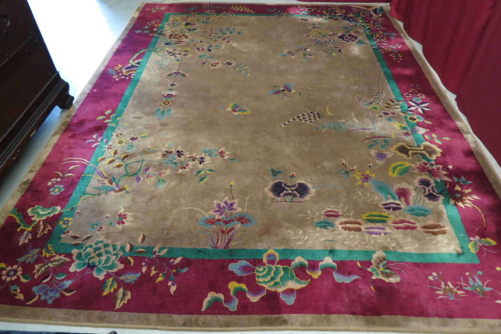 Chinese Art Deco Nichols Style Handmade Rug, (1 of 8)