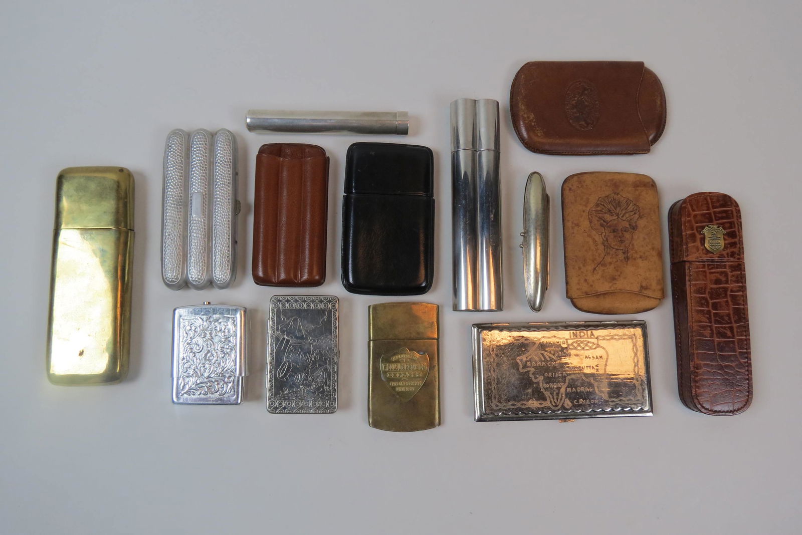 14 Cigarette & Cigar Cases, (1 of 9)