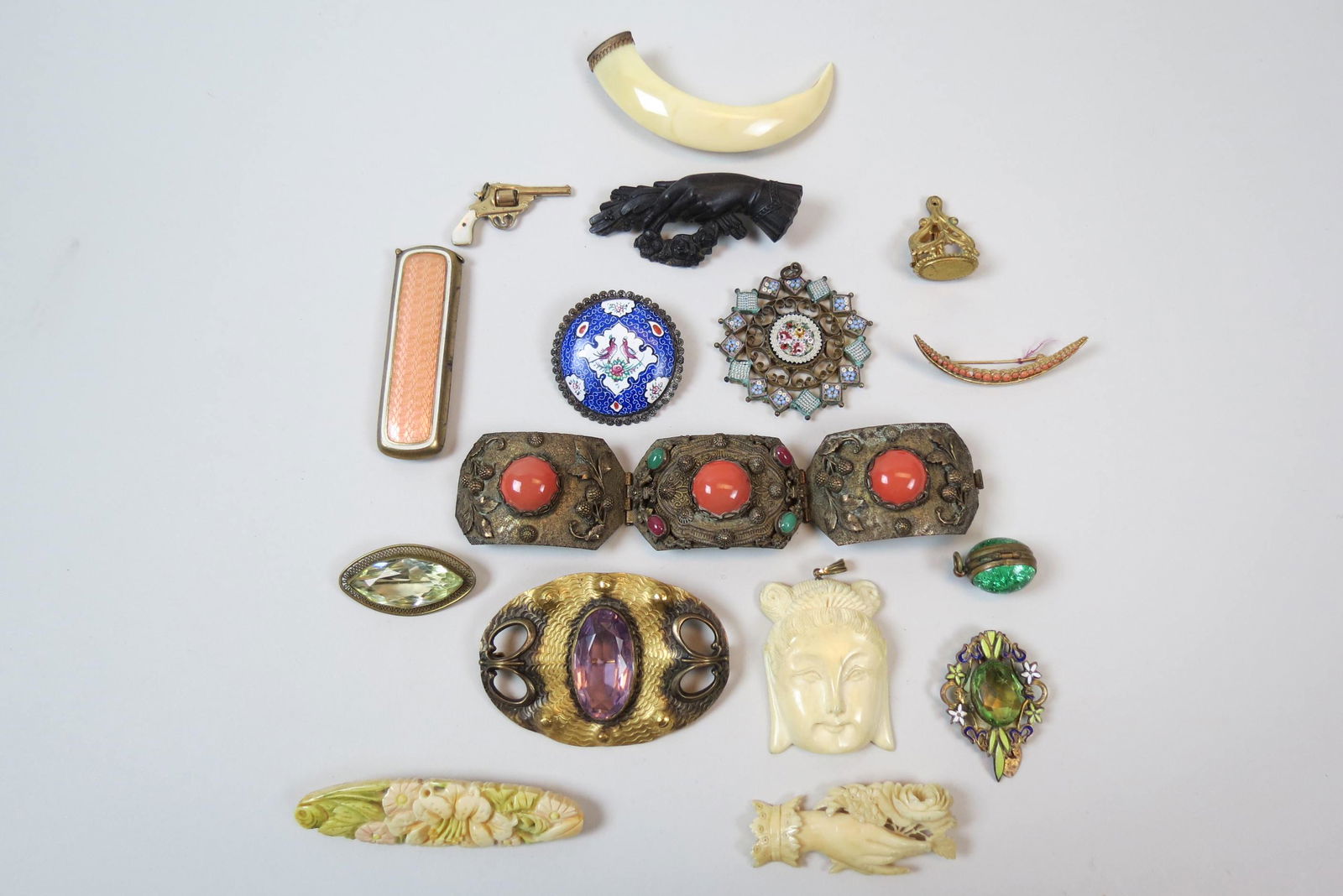 16 pcs. Antique Jewelry, (1 of 9)