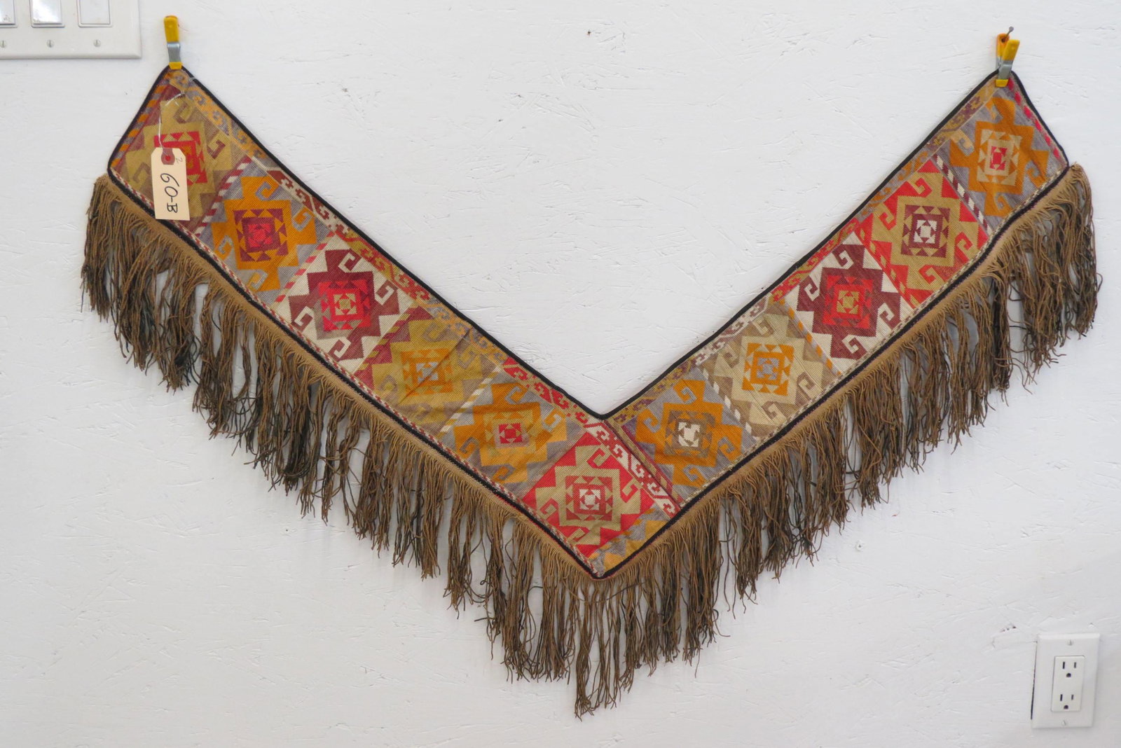 Uzbek Tribe Dowry Embroidered Zusani Yurt Wall: Decoration, 39" across, 5 1/2" wide embroidery, excellent.