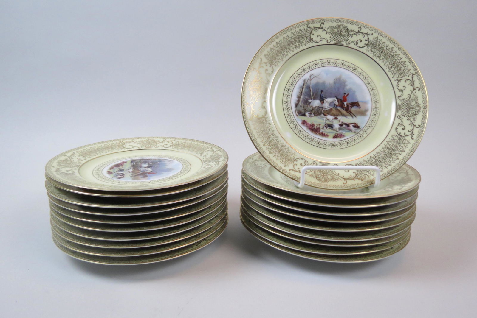 20 Equestrian Fox Hunt Decorated China Plates, (1 of 8)