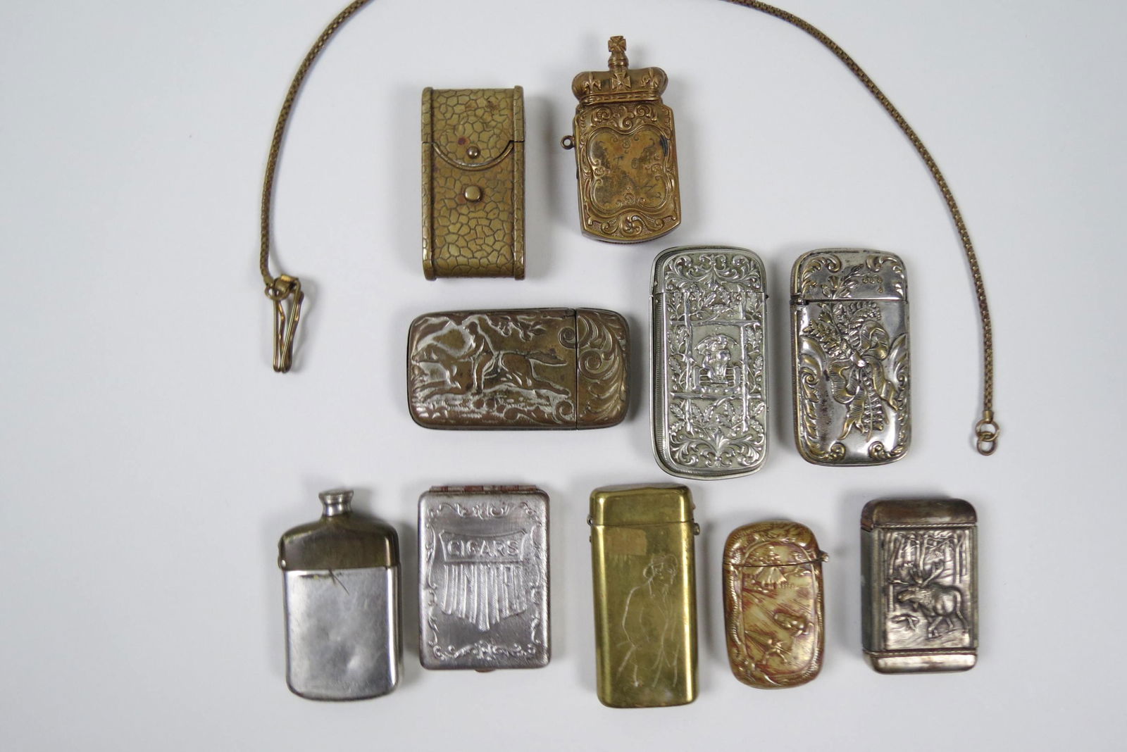 10 Antique Match Safes or Vestas, (1 of 6)