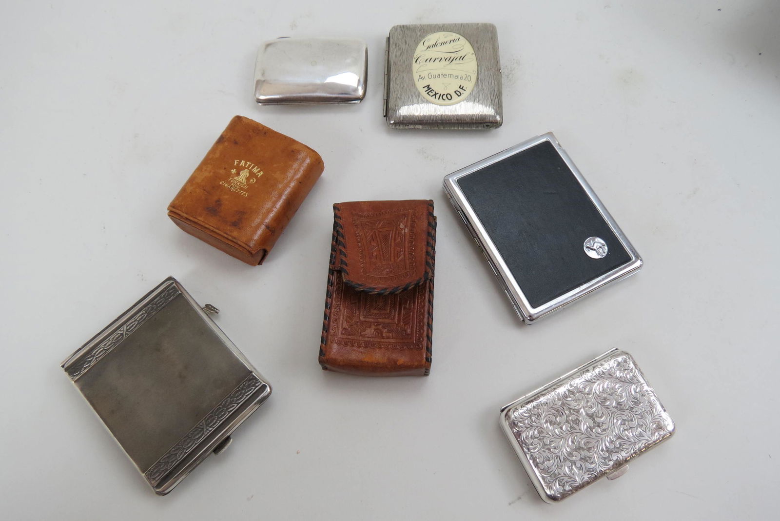 7 Cigarette Cases including Sterling Silver, (1 of 5)