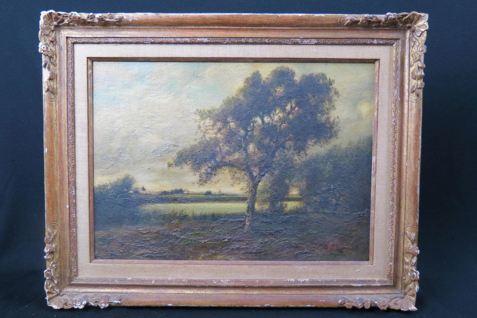 Jules Dupre, oil, Early Morning Landscape, (1 of 7)