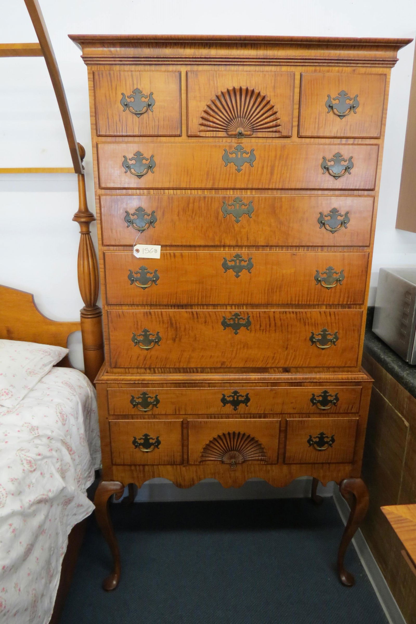 D.R. Dimes Tiger Maple Highboy Chest, (1 of 7)