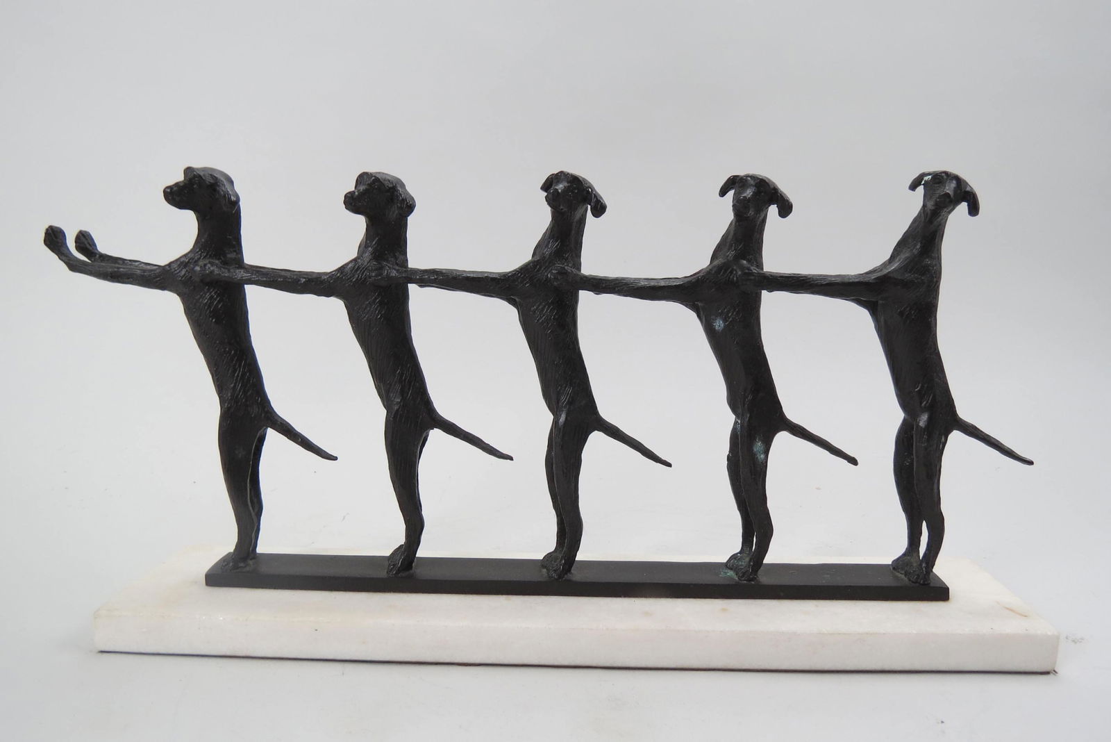 Bronze Figurine of Five Dogs Standing in Line, (1 of 6)