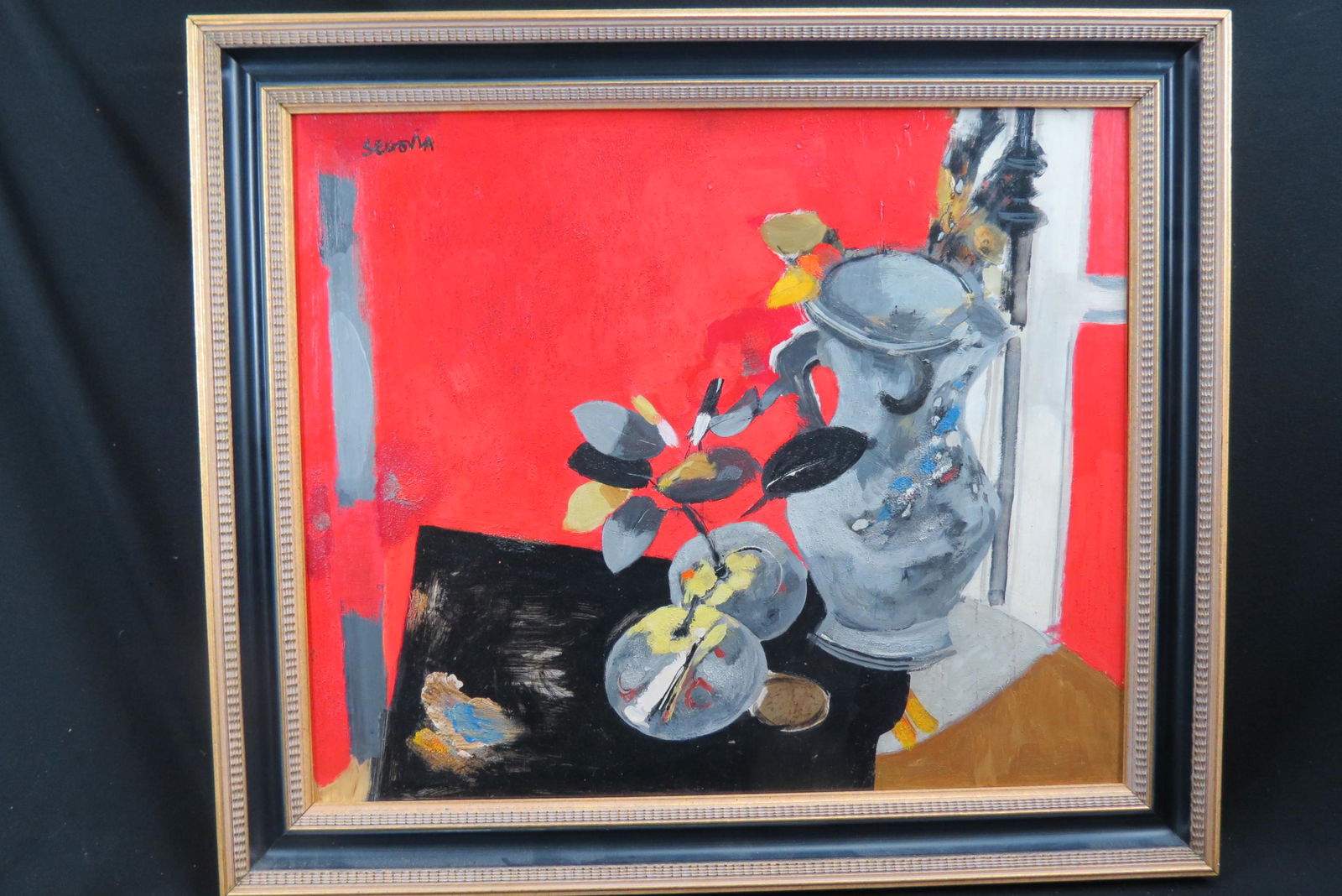 Andre Segovia, oil, Still Life with Pitcher, (1 of 5)