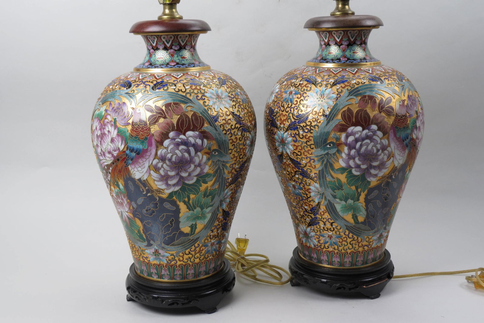 Pair of Chinese Cloisonne Lamps, (1 of 8)