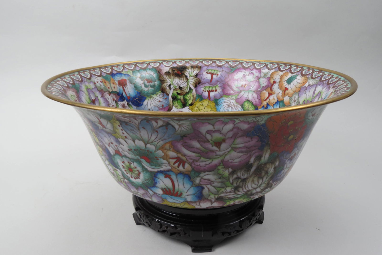 Large Chinese Cloisonne Centerpiece Bowl, (1 of 6)
