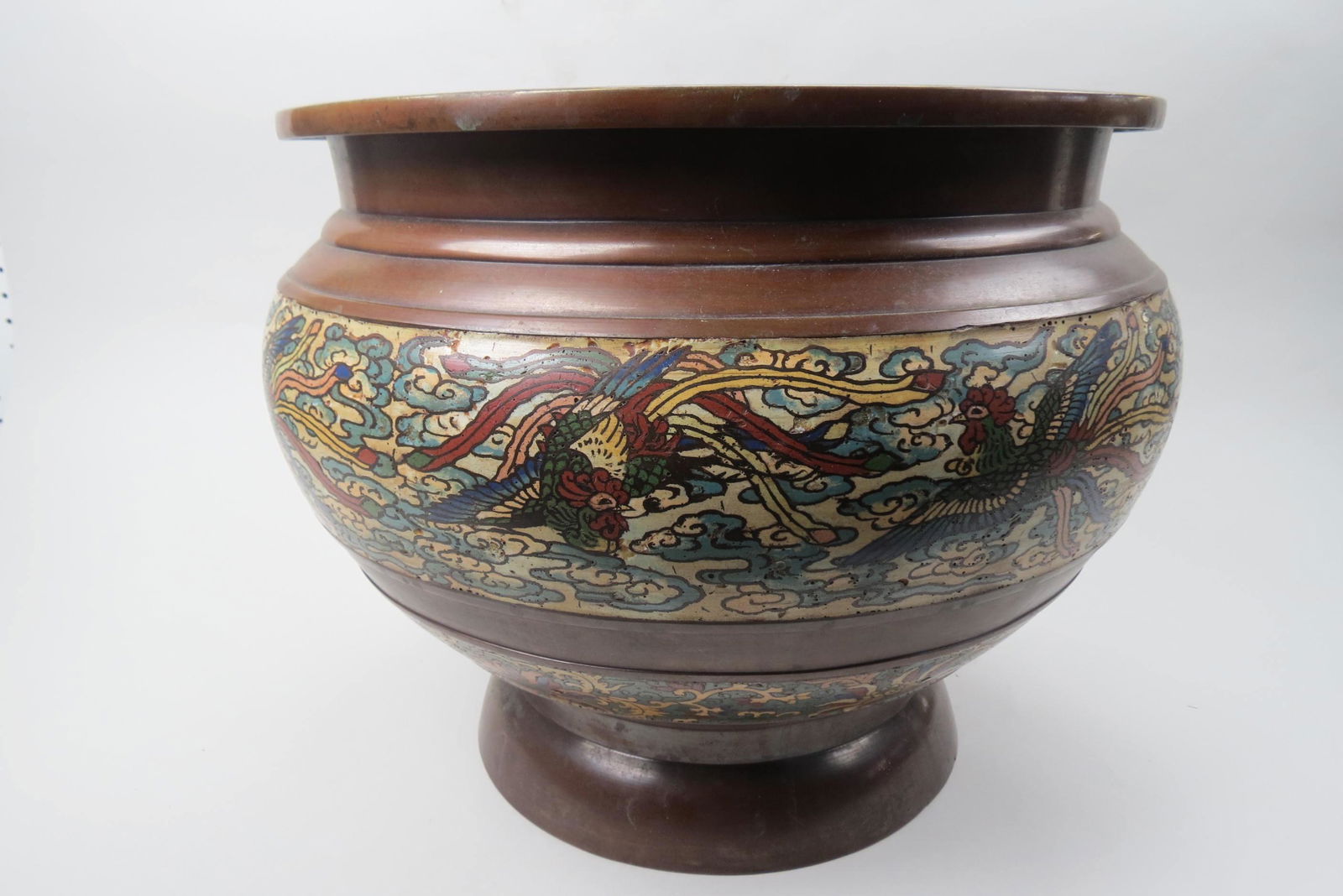 Large Japanese Champleve Bronze Jardiniere, (1 of 10)