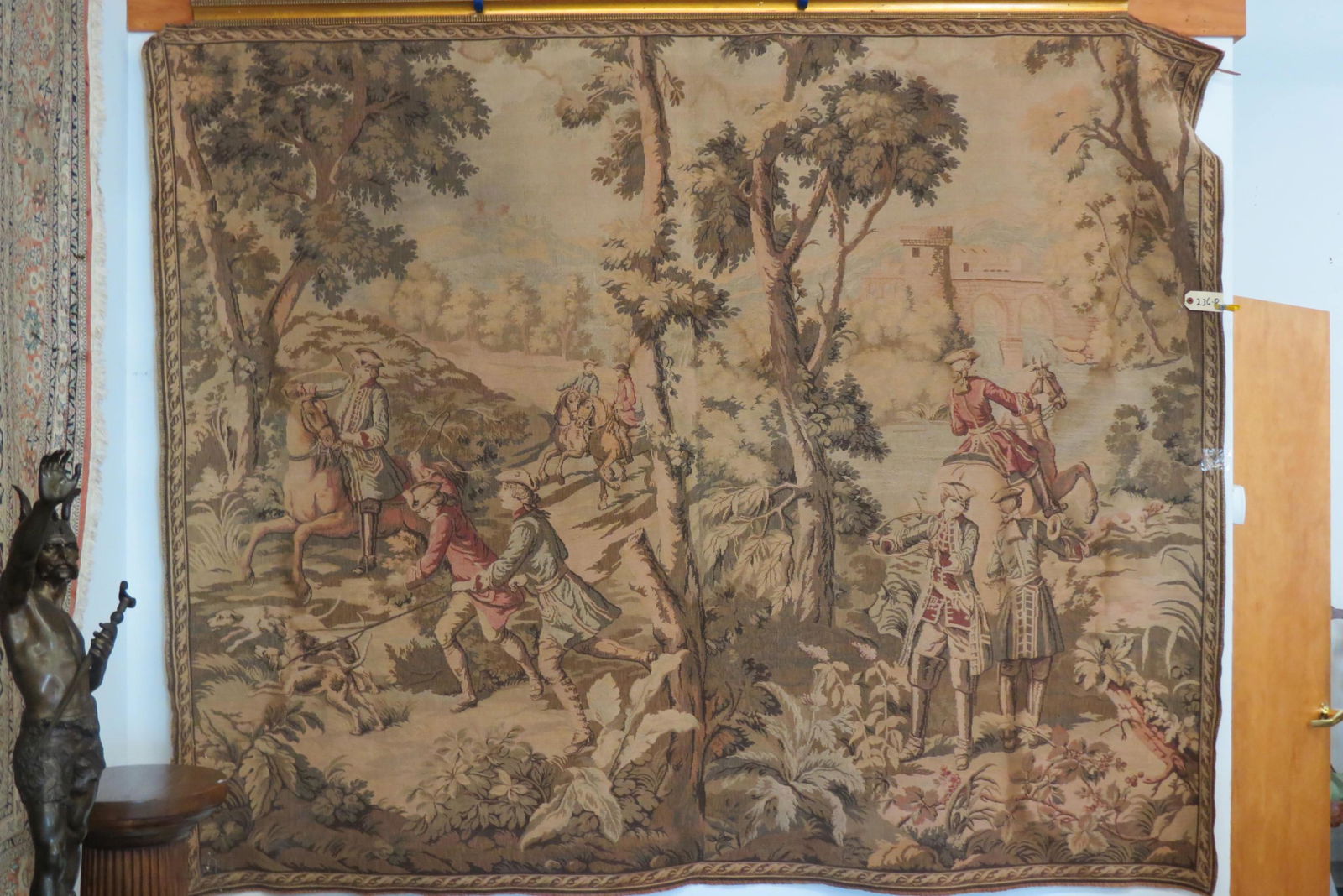 Belgium Tapestry with Fox Hunt Scene, (1 of 6)