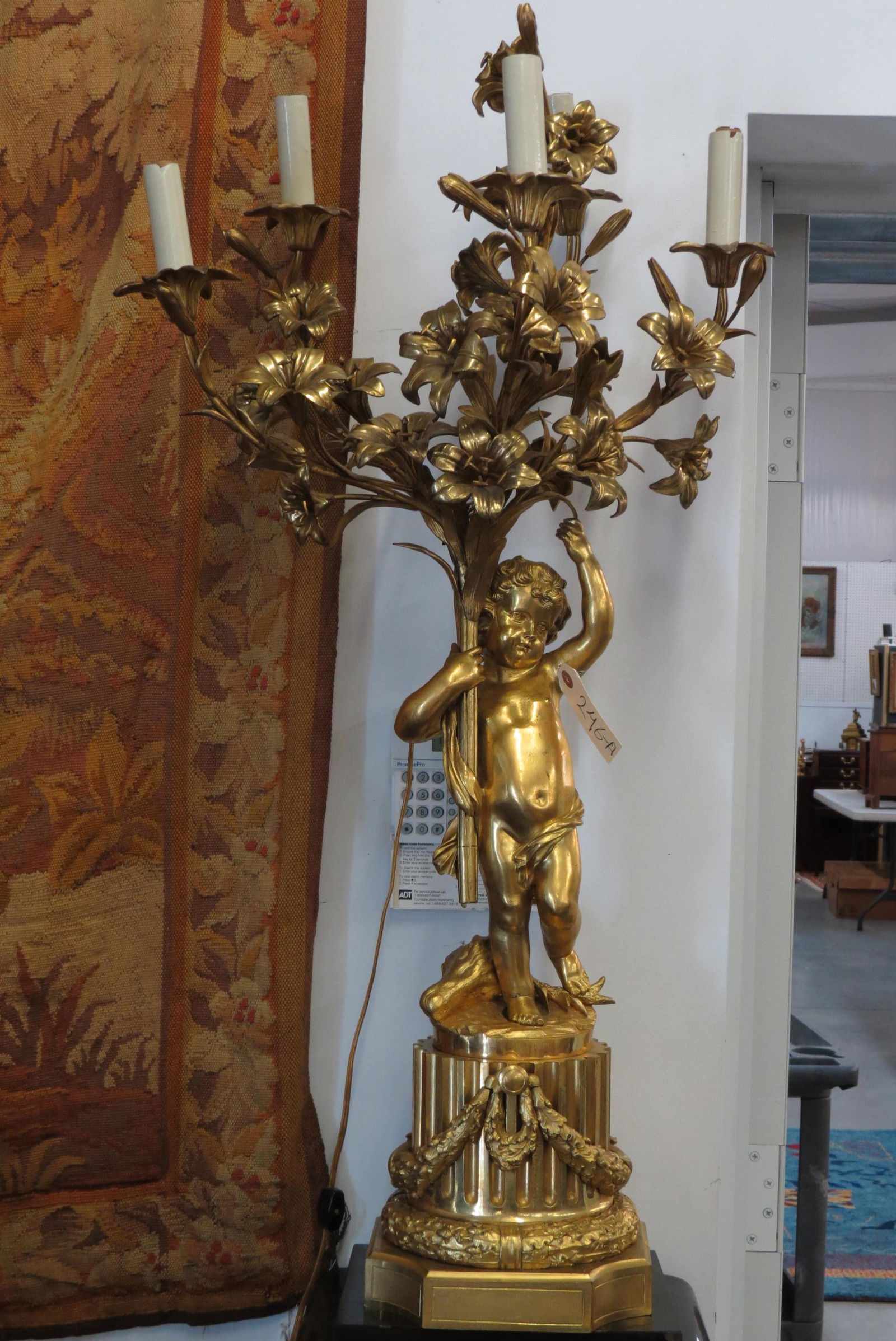 Pair of French Gilt Bronze Figural Lamps, (1 of 13)