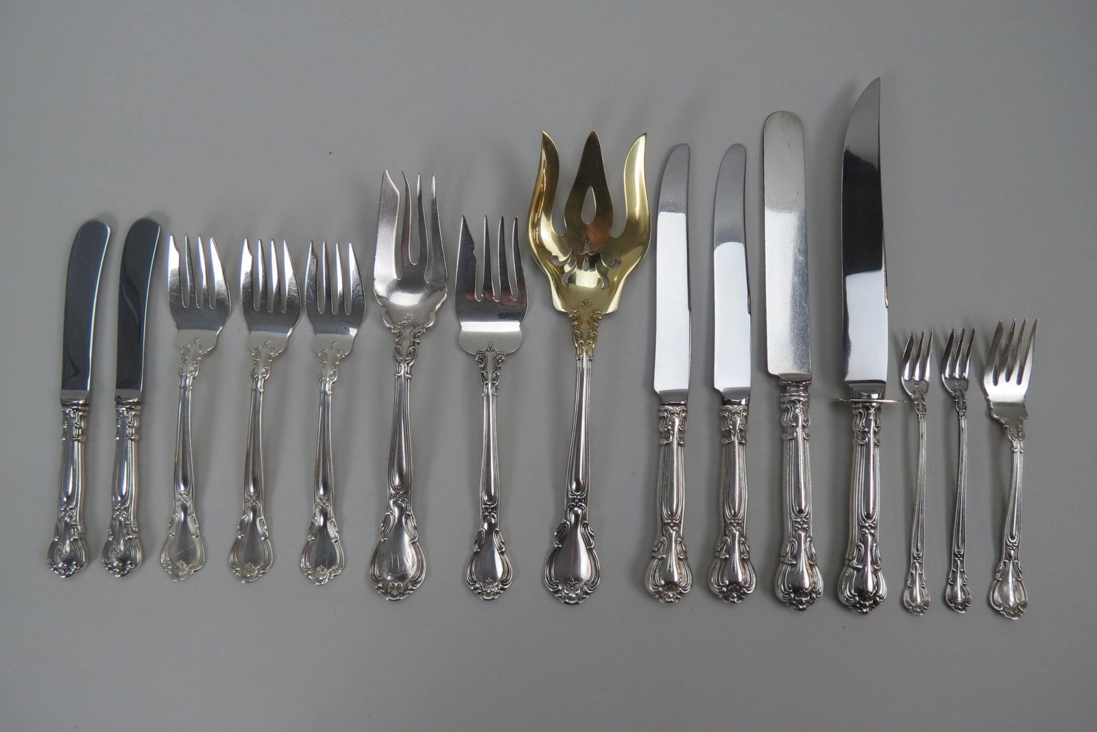 15 pcs. Gorham "Chantily" Sterling Flatware, (1 of 6)