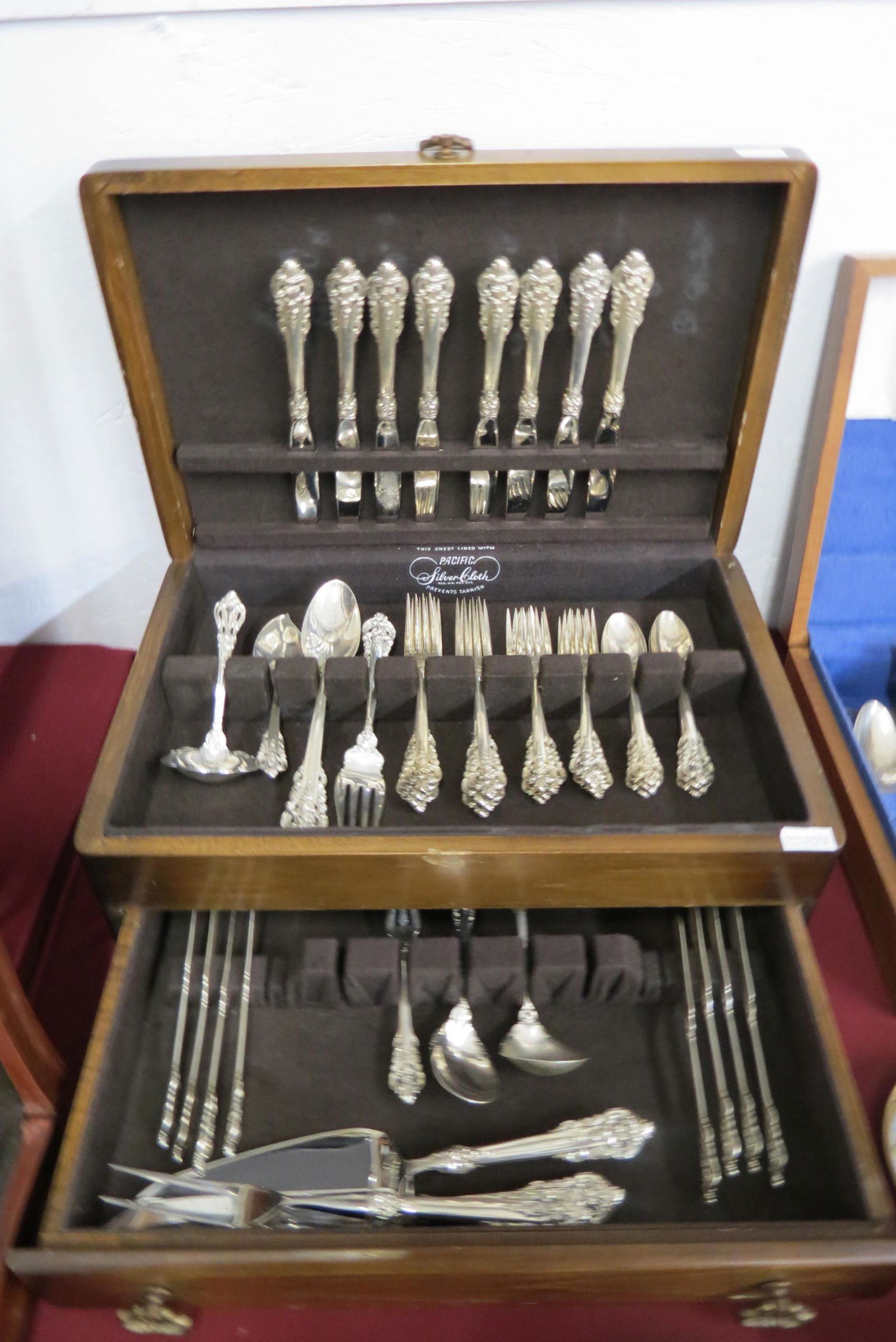 50 pc Wallace Grande Baroque Sterling Flatware Set (1 of 8)