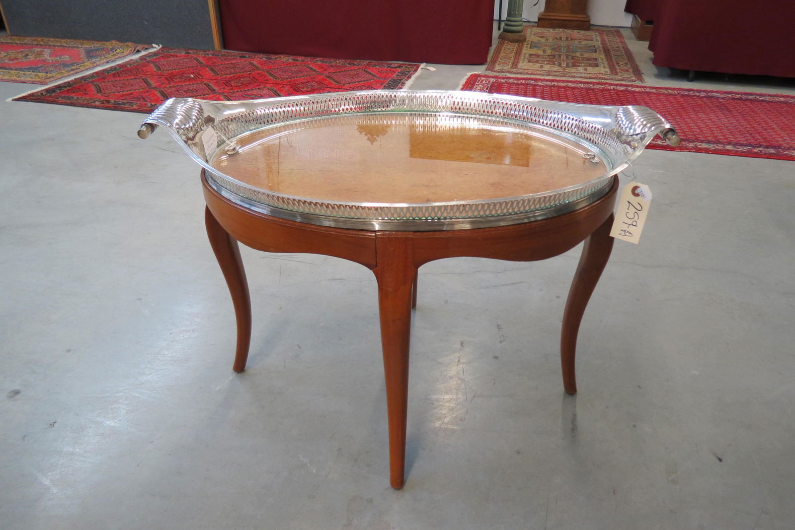 French Sterling Silver Gallery Tray on Stand, (1 of 7)