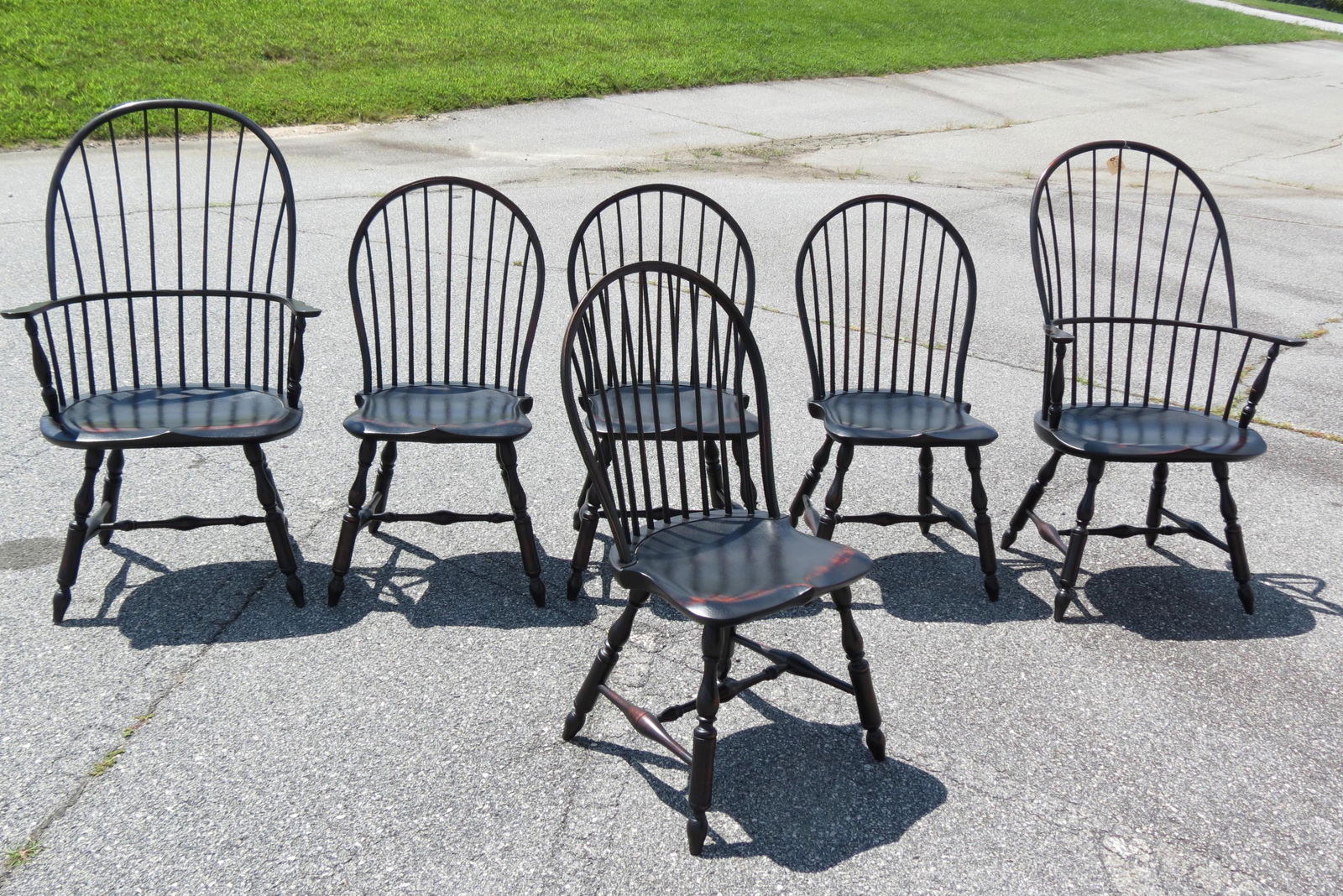 D.R. Dimes Set of Windsor Style Dining Chairs, (1 of 8)