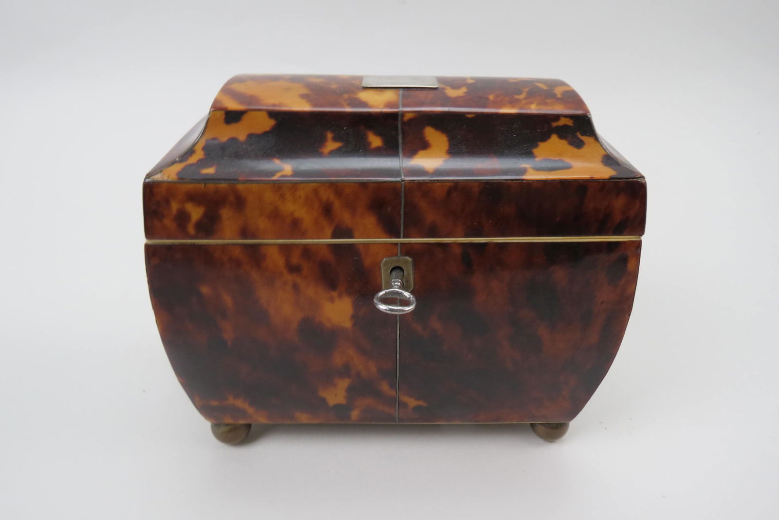 19th Century Tortoise Shell Tea Caddy Box, (1 of 6)
