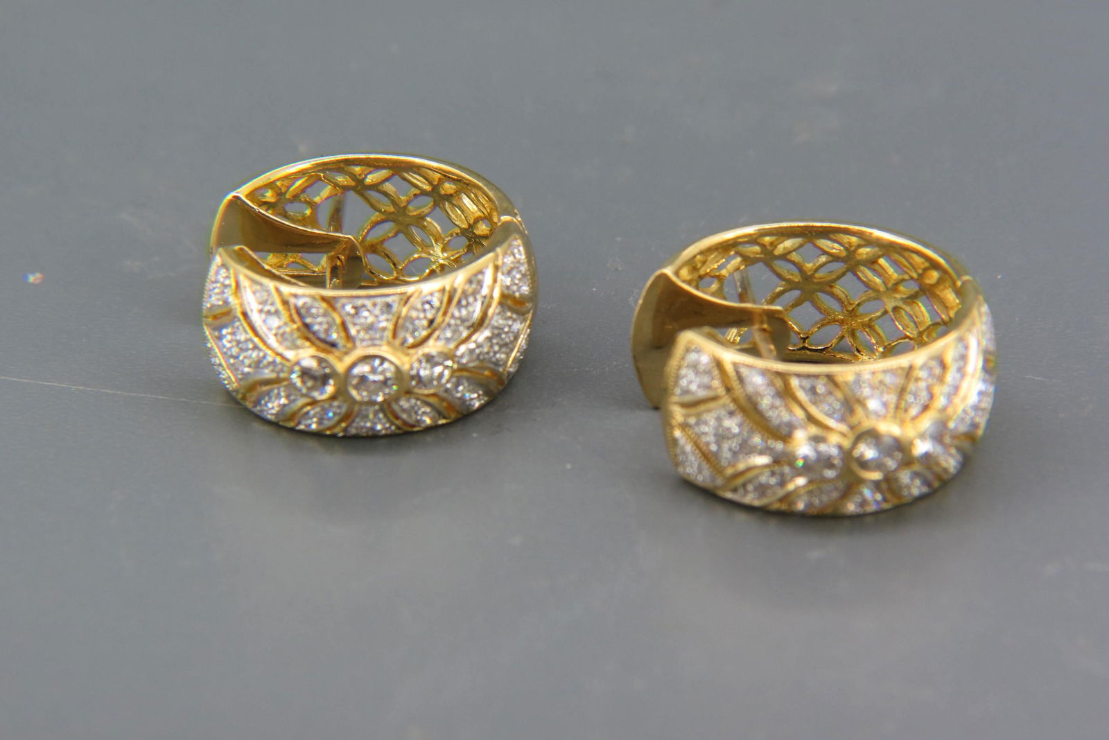 Diamond 14K Gold Earrings, (1 of 7)