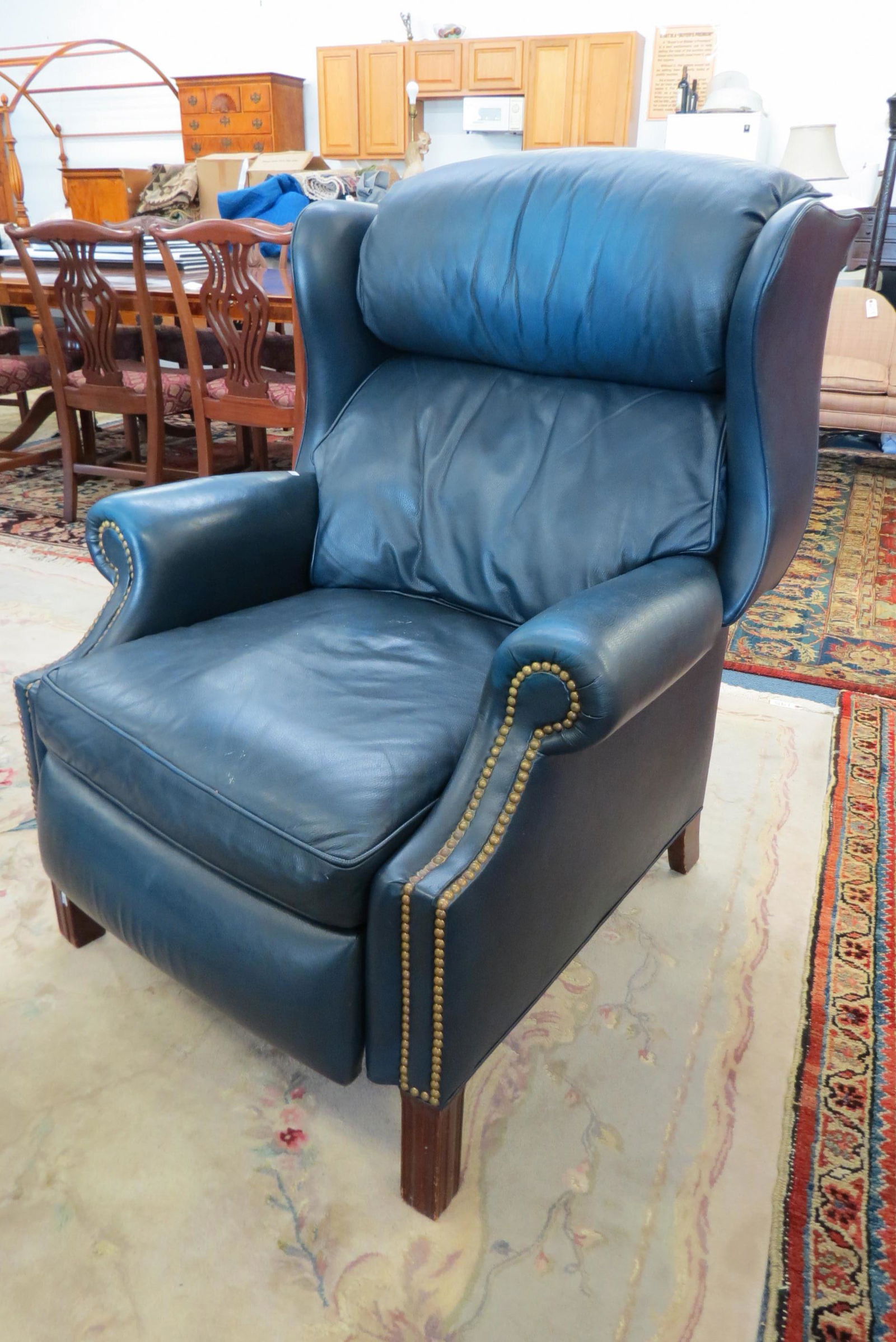 Leather Recliner, deep blue, Sep 17, 2022 Richard D. Hatch
