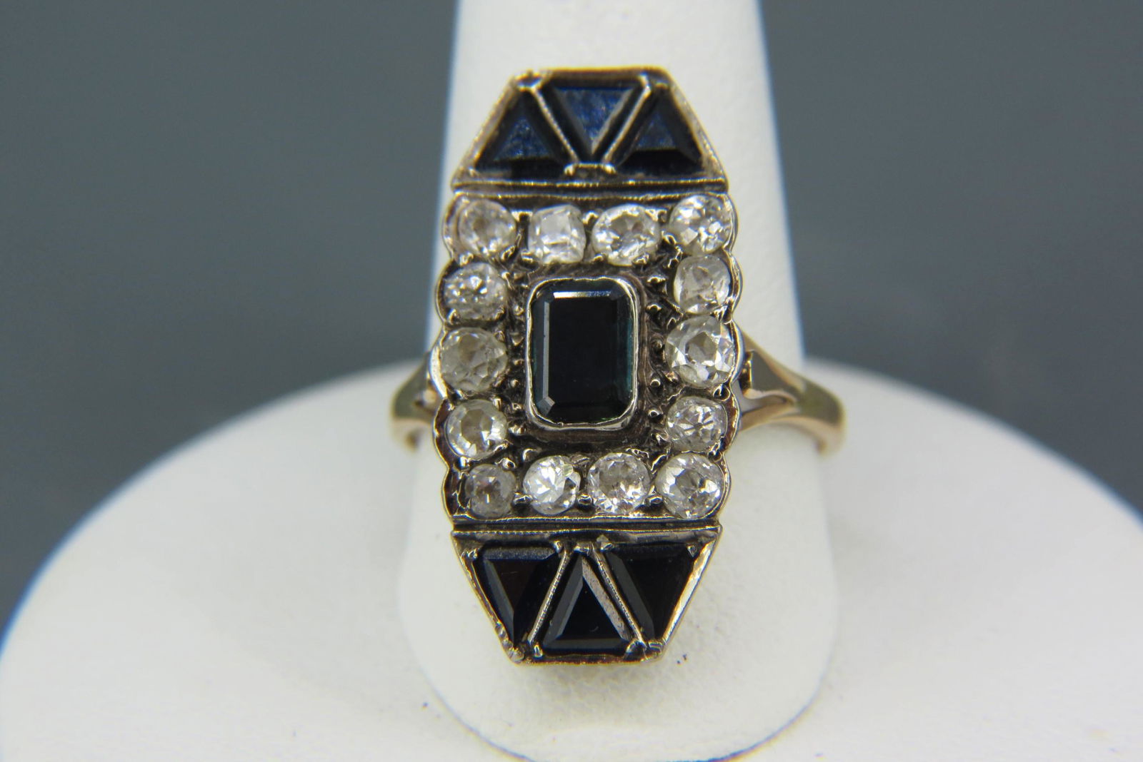 Sapphire & Diamond Art Deco Ring, (1 of 6)