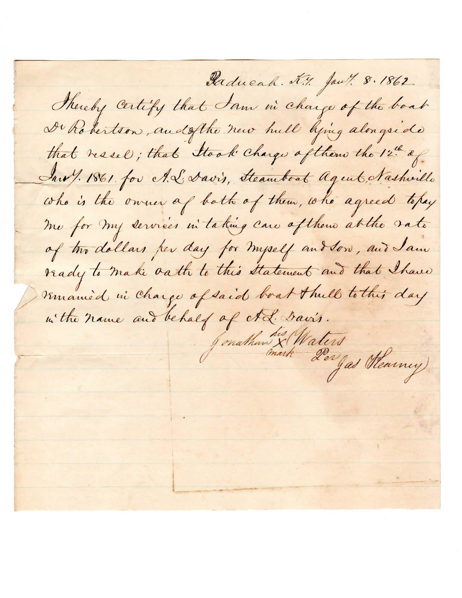 1862 Confederate Civil War Letter, (1 of 1)