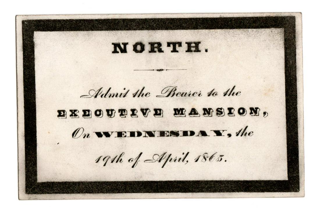 1865 Abraham Lincoln Death Viewing Ticket, (1 of 1)