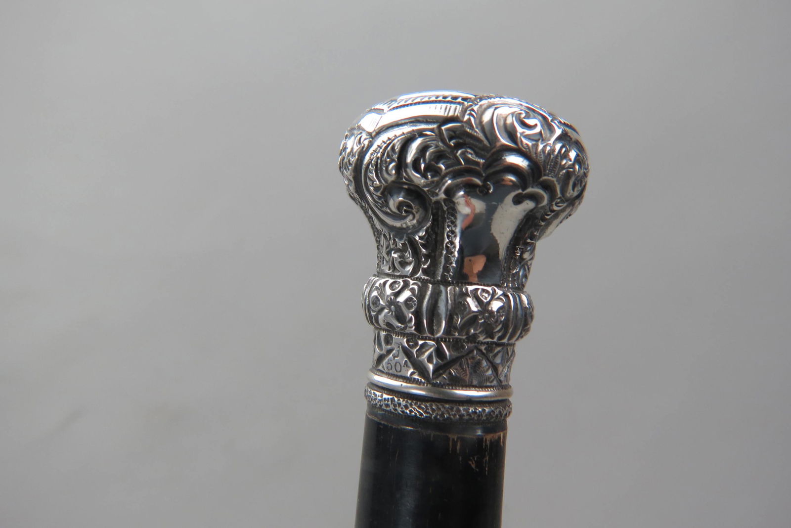 Victorian Sterling Silver Top Walking Stick, (1 of 5)