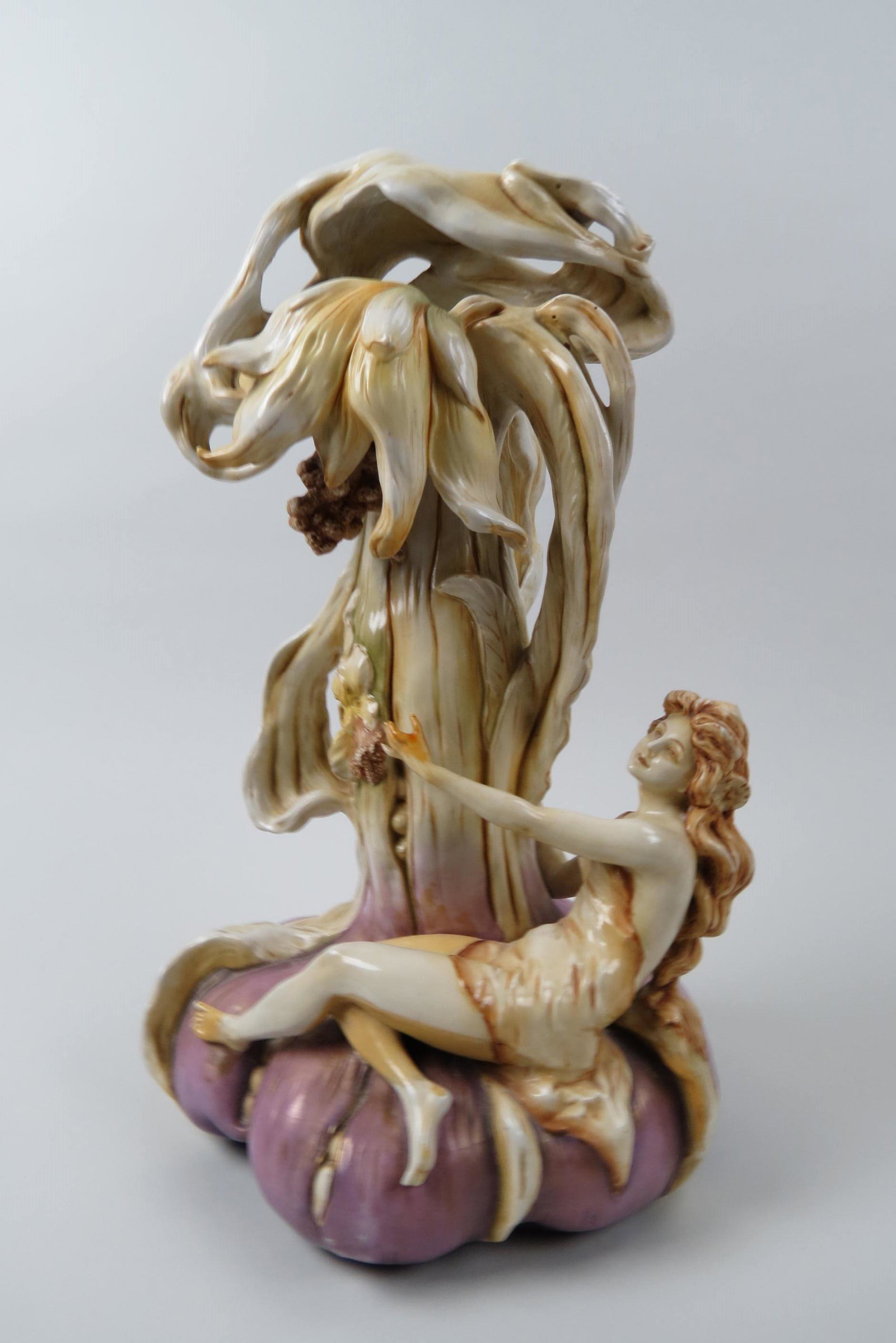 Amphora Art Nouveau Porcelain Figural Vase, (1 of 9)