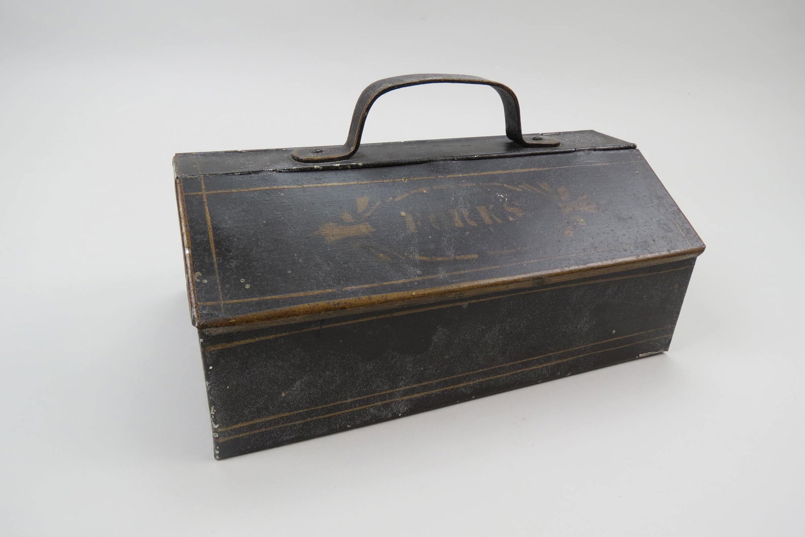 Tole Tin Cutlery Box, (1 of 5)