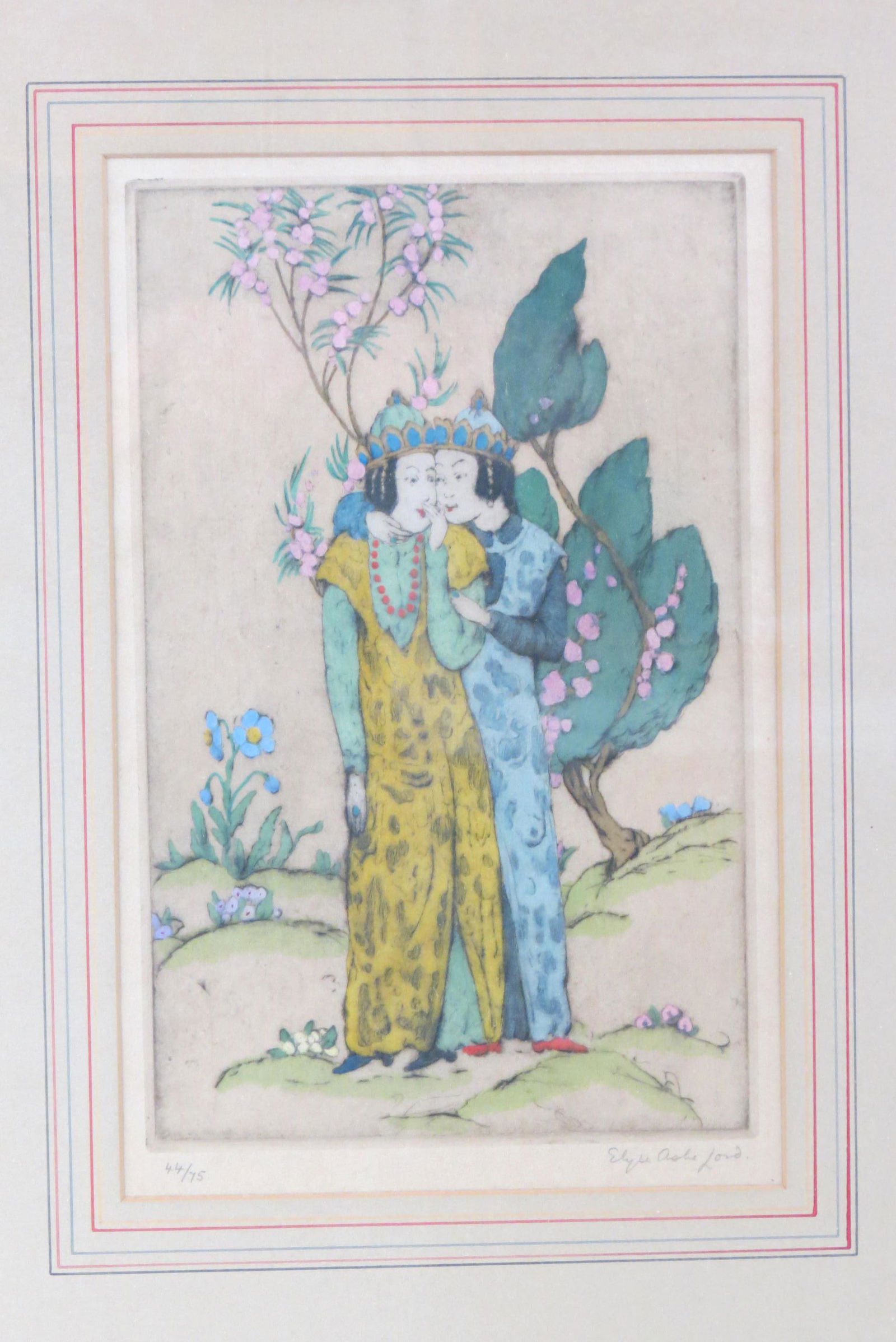 Elyse Ashe Lord, drypoint etching, "Secrets", (1 of 4)