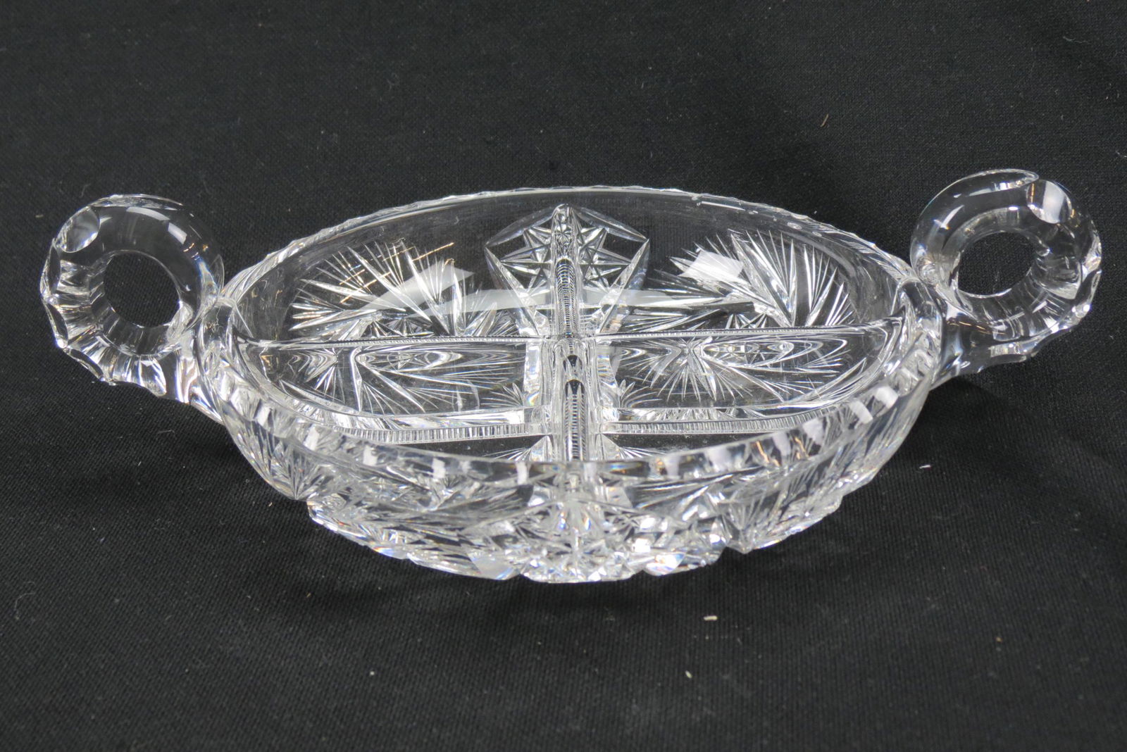 Brilliant Period Cut Glass Divided Dish, (1 of 4)