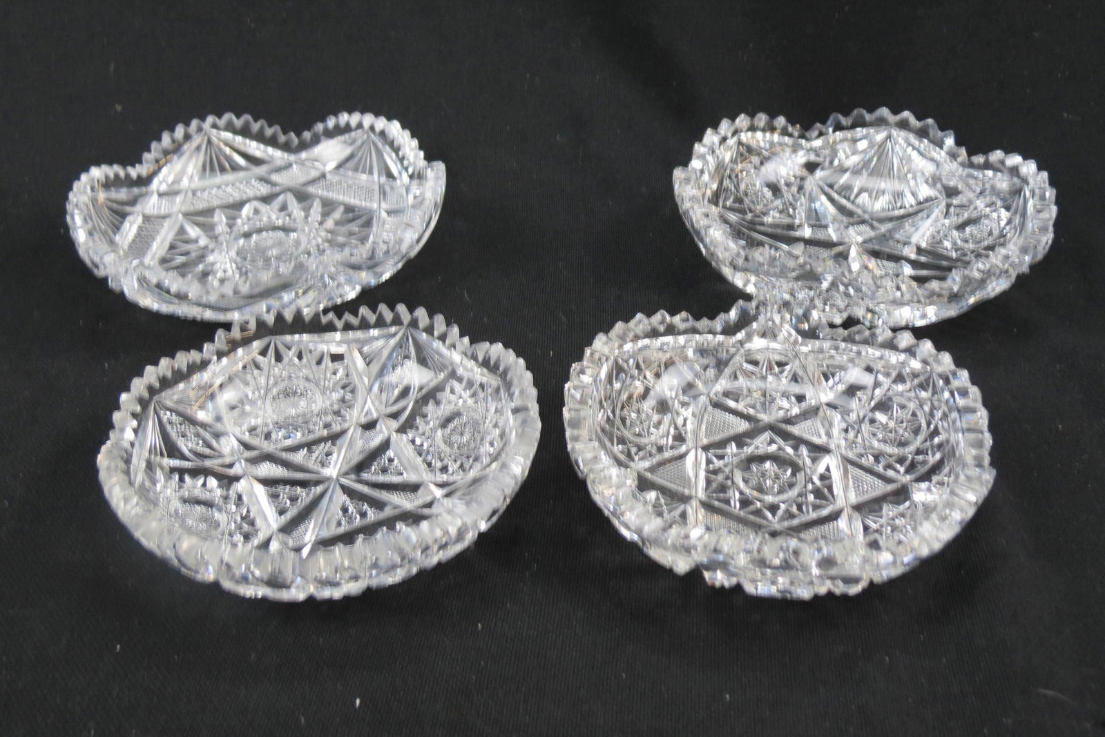 4 Brilliant Period Cut Glass Dishes, (1 of 2)
