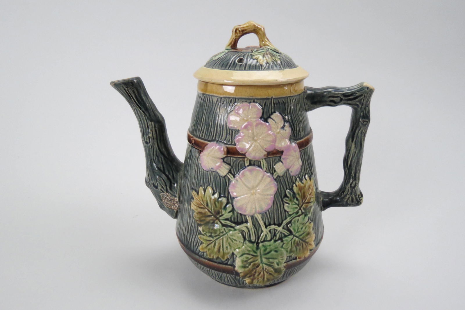Majolica Pottery Coffeepot, (1 of 6)