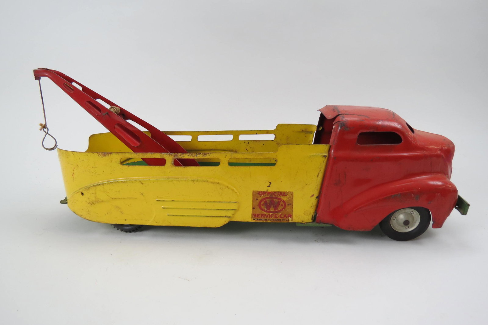 Wyandotte Metal Toy Wrecker Truck,: 21" long, 6" tall.